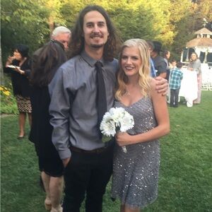 Adrianna Papell Gray Embellished Dress